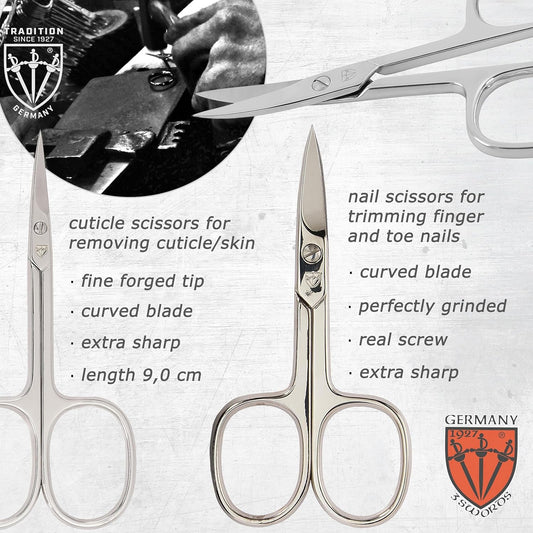 8-Piece Professional Manicure Pedicure Grooming Kit by - Premium Quality Scissors & Clippers in Stylish Leather Case, Perfect Gift Set!