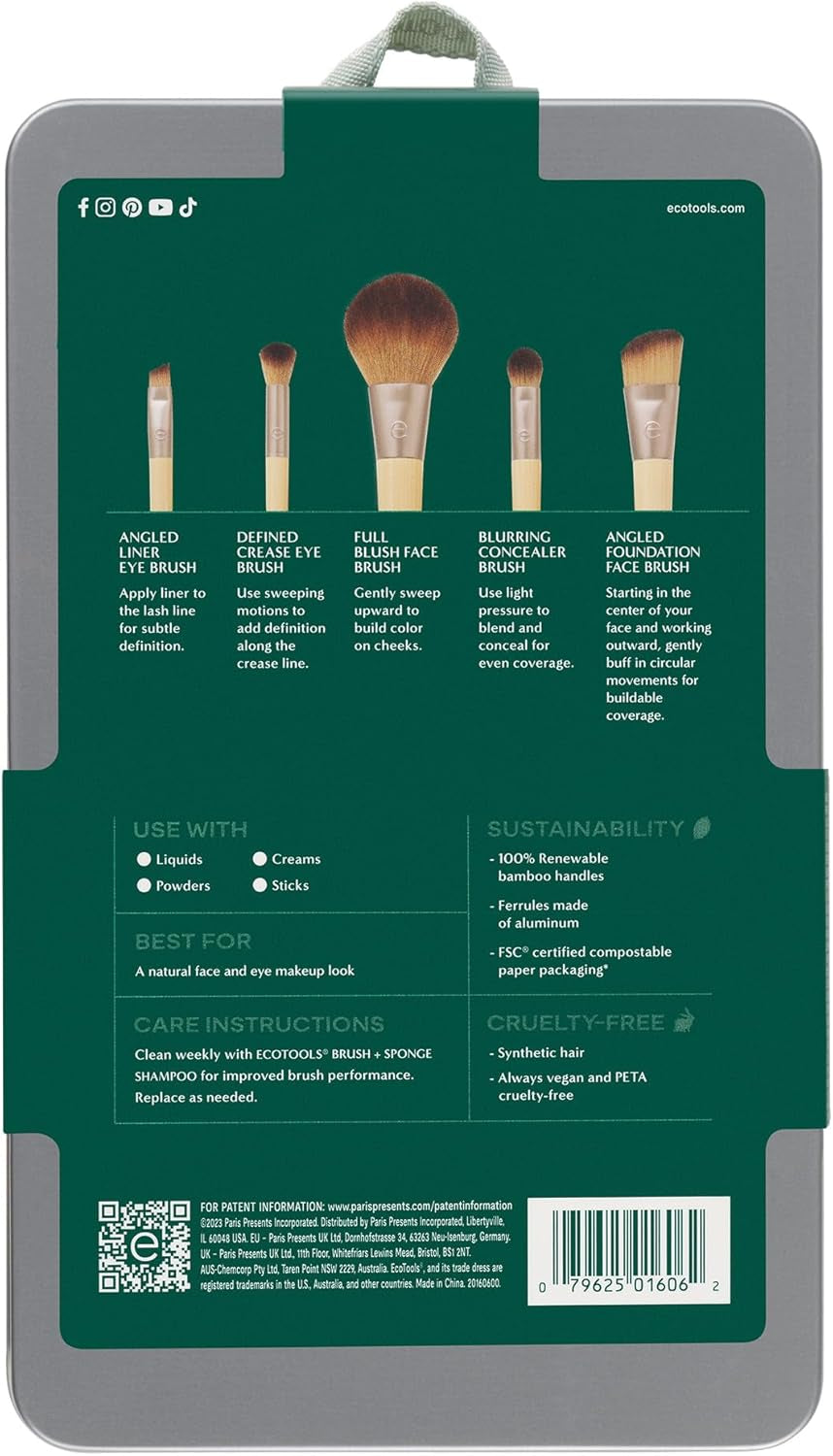 6-Piece Eco-Friendly Makeup Brush Set for Flawless Application - Vegan & Cruelty-Free