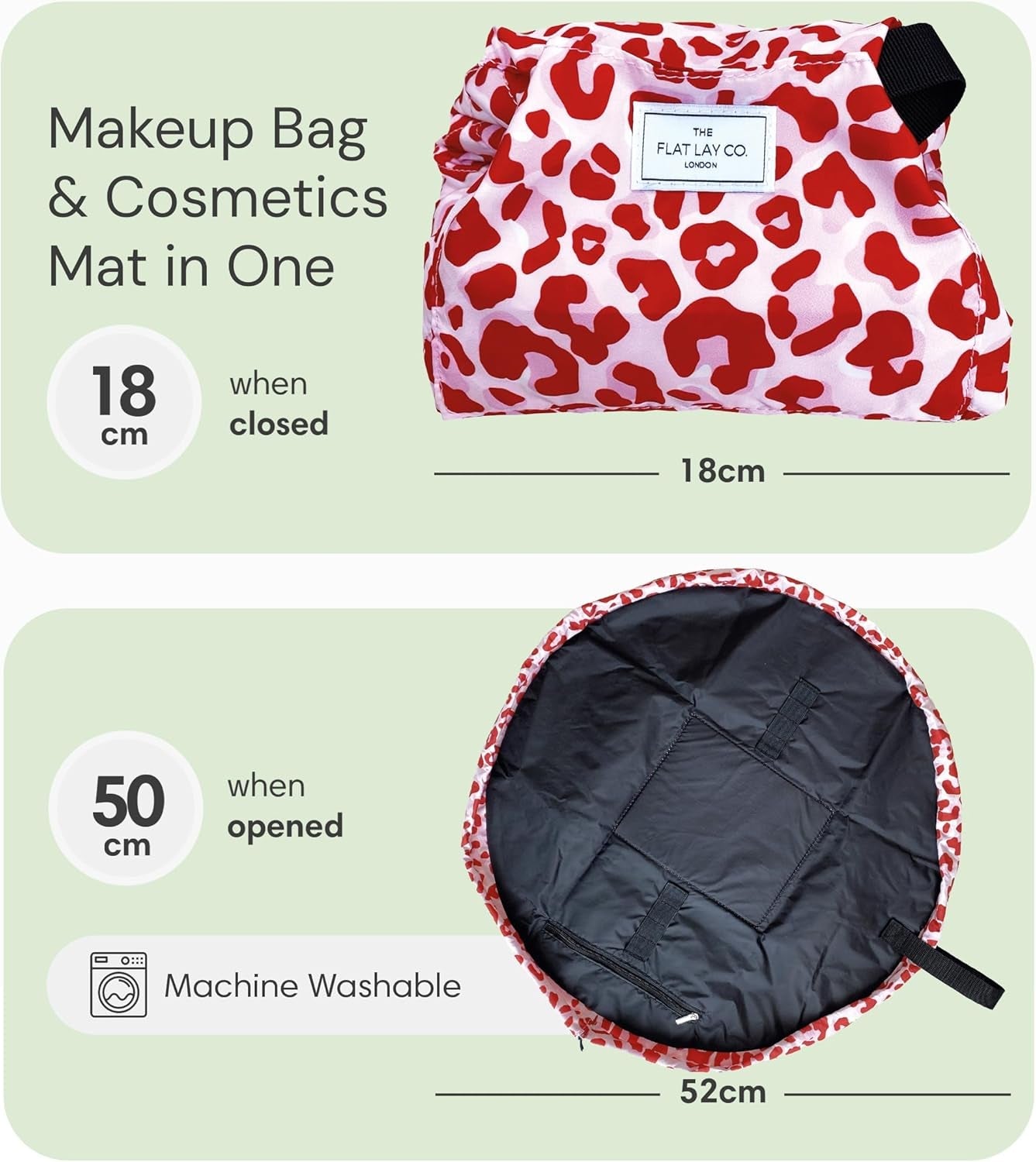 Makeup Bag - Travel Make up Organiser for Cosmetics, Eyeshadow, Make-Up Brushes, Lipstick & Tools - Drawstring Makeup Bag Storage with Brush Holder & Large Pockets