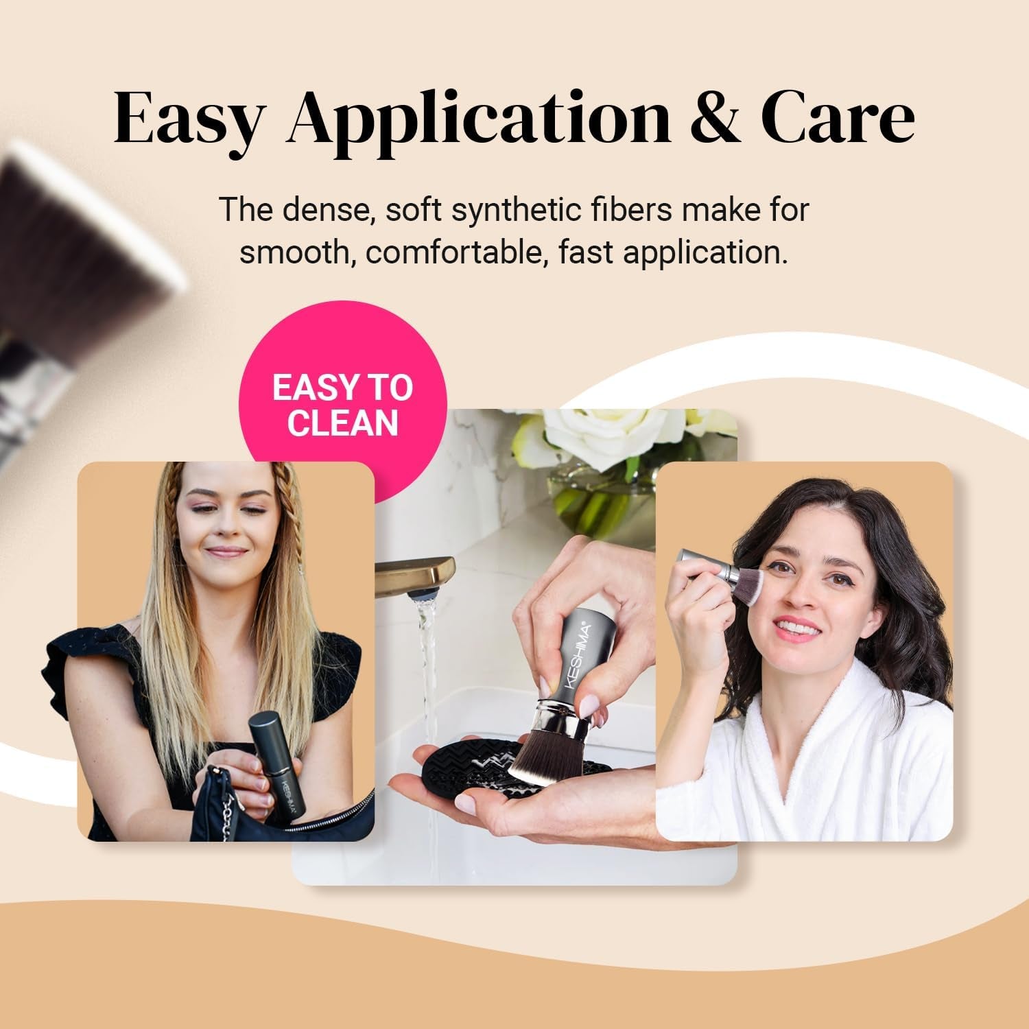 Retractable Flat Top Kabuki Foundation Brush by