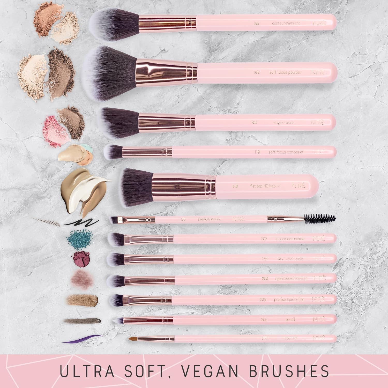 Beauty 15-Piece Pink Makeup Brush Set - Award-Winning Brushes with Case, Blending Sponge, Cleaner, and Gift Box