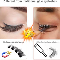 1 Pair Magnetic-Eyelashes Natural Look without Glue Needed Reusable Eye Magnetic Lashes with Applicator Magnetic Eyelashes