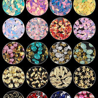 Nail Art Rhinestones, Nail Studs Gems Nail Diamonds Nail Art Crystal Nail Jewels with Pick up Tweezers for Nail Art Decoration (10 Boxs)