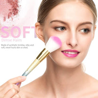 16-Piece Rainbow Makeup Brush Set - Professional Brushes for Flawless Foundation, Eyeshadow, Blush, and More in Elegant Gift Box