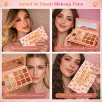 Peach Please Eyeshadow Palette Makeup, Metallic Shimmer Matte Eye Shadow Pallets for Women Peach Pink Brown Smoky Eye Make-Up Long Lasting, Talc Free