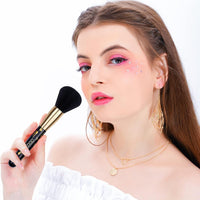 12-Piece Skull-Print Makeup Brush Set - Premium Synthetic Brushes for Flawless Foundation, Contouring, Blush, and Eye Makeup