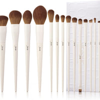 14-Piece Premium Synthetic Makeup Brush Set - Perfect for Contour, Concealer, Foundation, Eyeshadow & More in Elegant Light Grey T329