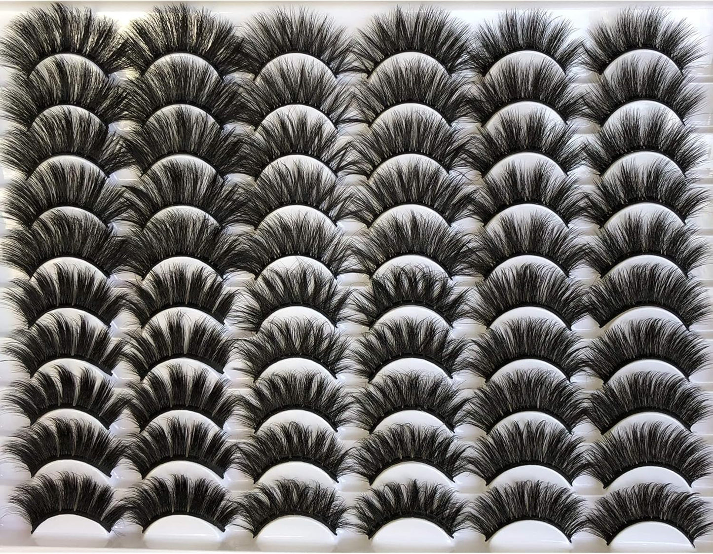 False Eyelashes 30 Pairs Pack Mink Lashes Long Dramatic 6 Styles 5D Fluffy Thick Fake Eyelashes Soft Wispy Makeup Eye Lashes