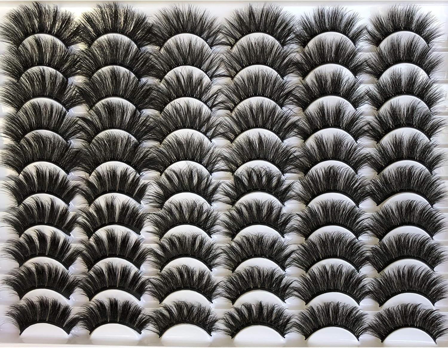 False Eyelashes 30 Pairs Pack Mink Lashes Long Dramatic 6 Styles 5D Fluffy Thick Fake Eyelashes Soft Wispy Makeup Eye Lashes