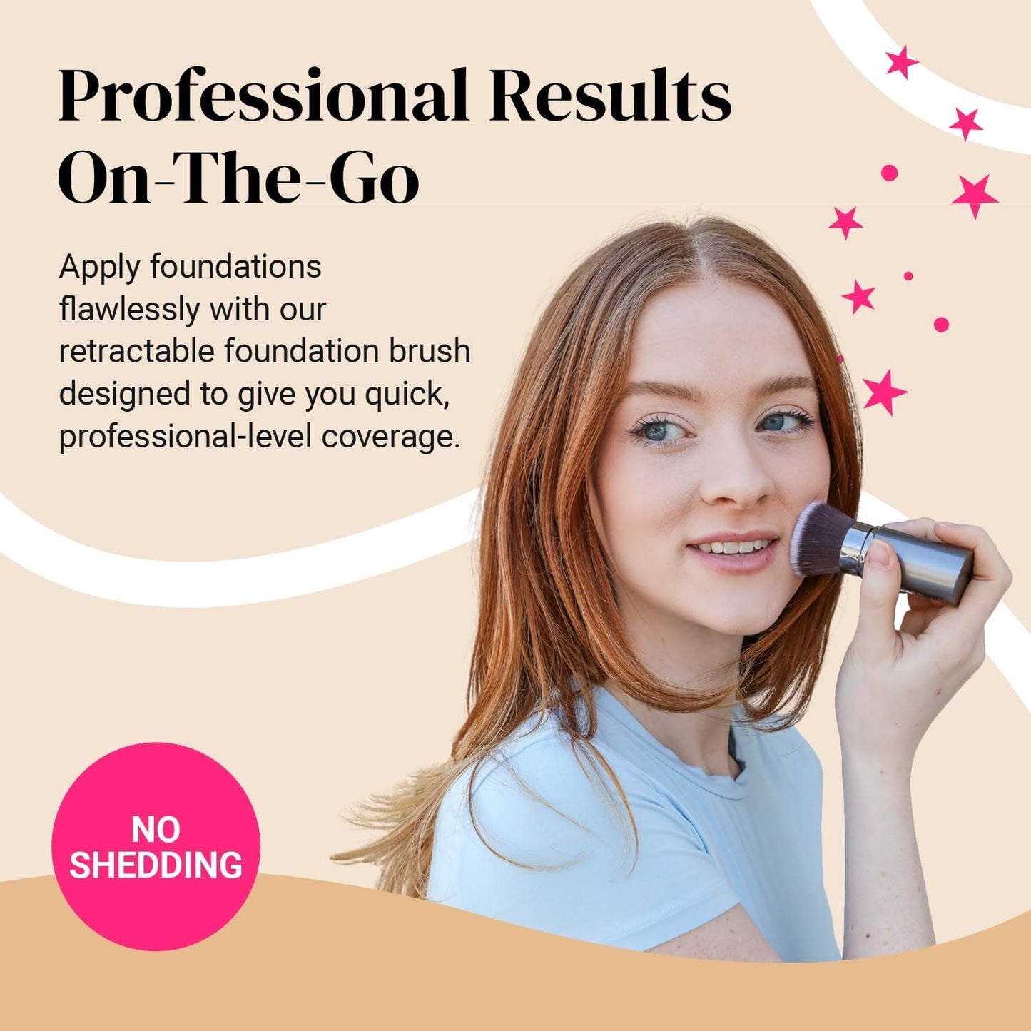 Retractable Flat Top Kabuki Foundation Brush by