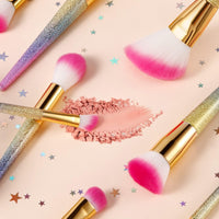 16-Piece Rainbow Makeup Brush Set - Professional Brushes for Flawless Foundation, Eyeshadow, Blush, and More in Elegant Gift Box