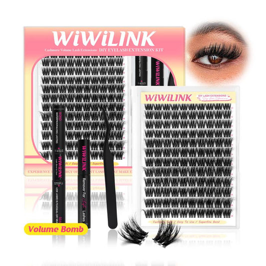 Elevate Your Lash Game with Wiwilink's Magic 3D Volume Bomb Kit! 💖✨ DIY Cluster Lashes (10-18mm) in C/D Curl – Complete with Bond, Seal, & Remover! 🌟 Ultra-Thin Transparent Bands for a Flawless Look! #LashGoals #BeautyEssentials