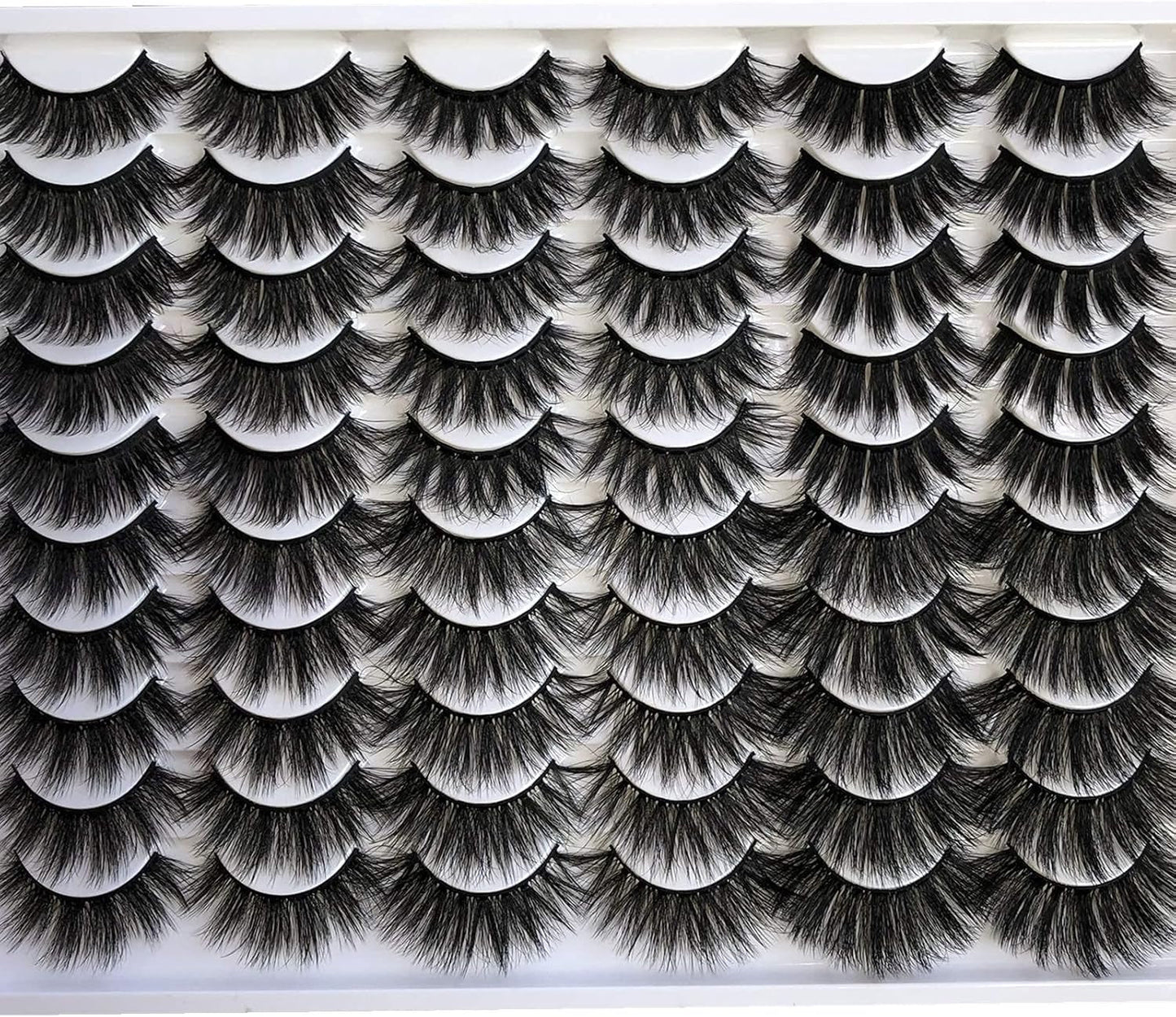 False Eyelashes 30 Pairs Pack Mink Lashes Long Dramatic 6 Styles 5D Fluffy Thick Fake Eyelashes Soft Wispy Makeup Eye Lashes