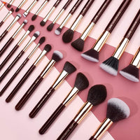 25PCS  Professional Makeup Brush Set - Premium Natural Brushes for Flawless Foundation, Eyeshadow, Blending, Concealer, Blush & Highlight - T280