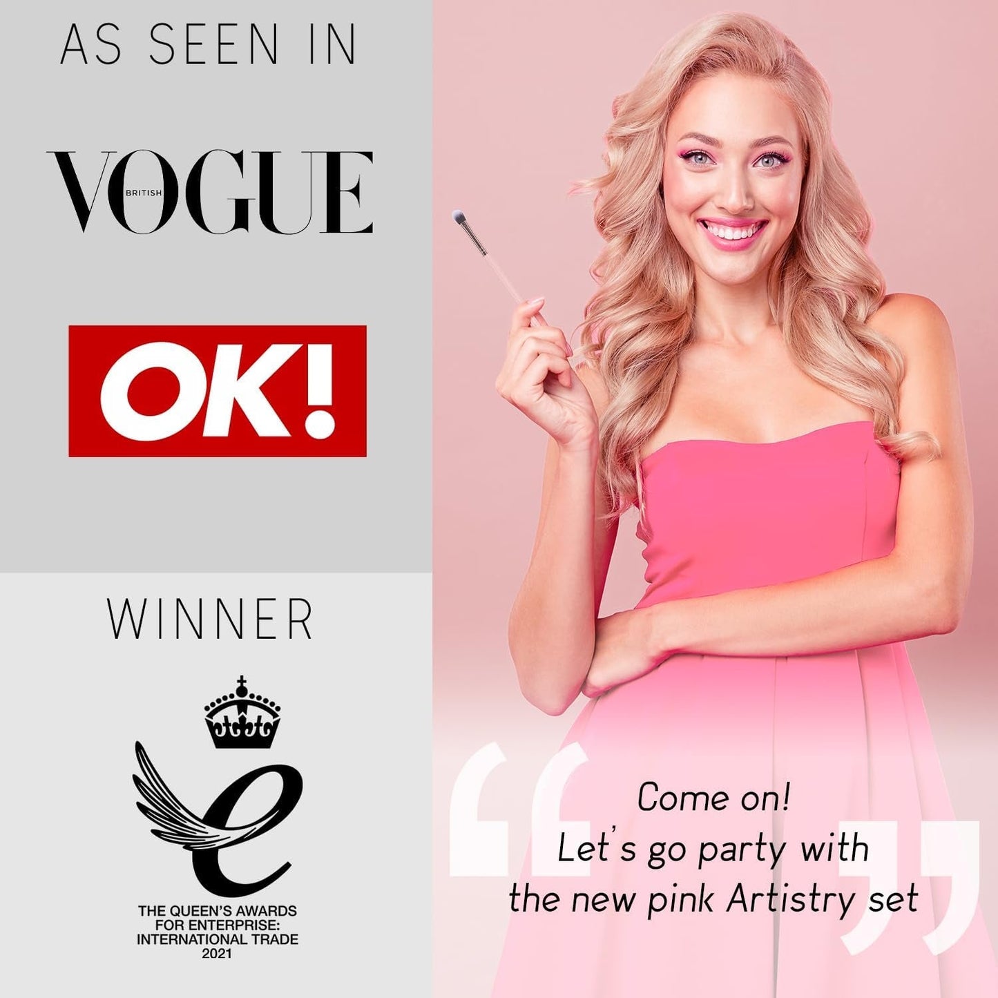 Beauty 15-Piece Pink Makeup Brush Set - Award-Winning Brushes with Case, Blending Sponge, Cleaner, and Gift Box