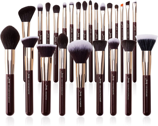 25PCS  Professional Makeup Brush Set - Premium Natural Brushes for Flawless Foundation, Eyeshadow, Blending, Concealer, Blush & Highlight - T280