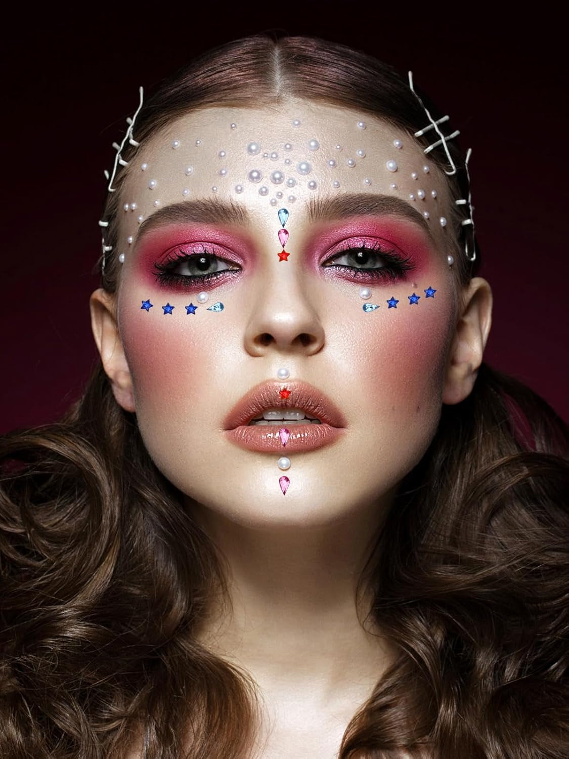 Nail Art Rhinestones, Nail Studs Gems Nail Diamonds Nail Art Crystal Nail Jewels with Pick up Tweezers for Nail Art Decoration (10 Boxs)