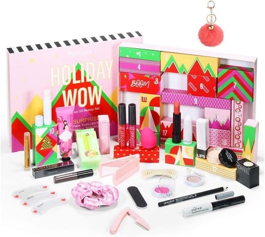 Advent Calendar 2023 Beauty,Christmas Countdown Calendar with Make up Set Makeup Creative Advent Calendar for Girls Women, Party Favors