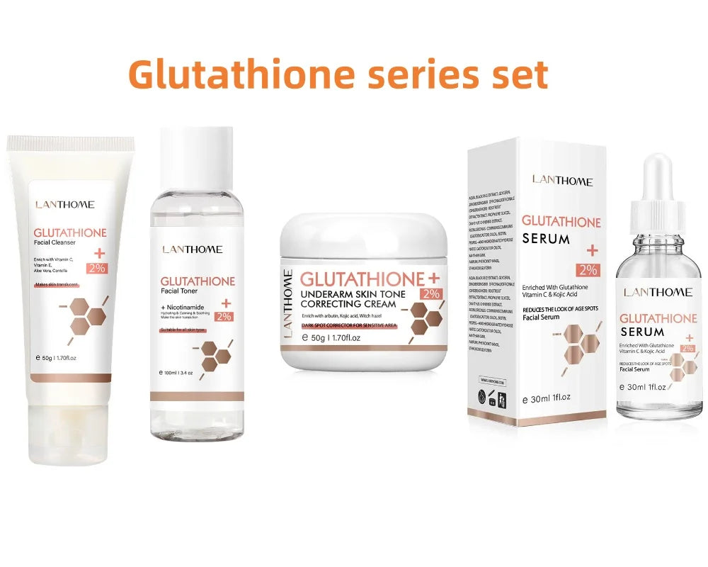 Glutathione Facial Kit 4 Piece Lanthome Orig For Whitening And Moisturizing Radiant Skin For All Skin Types - TIKVIBE SHOP
