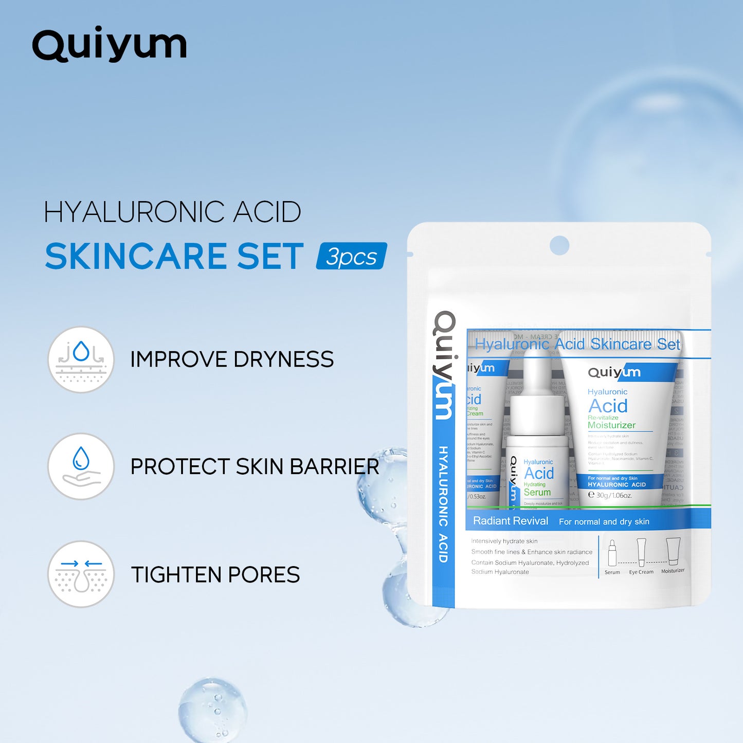 Hyaluronic Acid Three-piece Set Skin Care Product Set Moisturizing