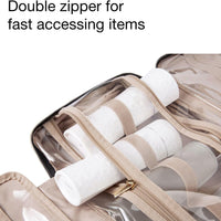 Hanging Toiletry Bag Travel Large Capacity Wash Bag Womens Makeup Cosmetic Bag, Travel Accessories for Full Sized Container (Medium-Pink)