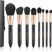 12-Piece Professional Makeup Brush Set with Pearl Flash Handles - Stylish, Comfortable, and Travel-Friendly Case Included!
