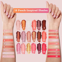 Peach Please Eyeshadow Palette Makeup, Metallic Shimmer Matte Eye Shadow Pallets for Women Peach Pink Brown Smoky Eye Make-Up Long Lasting, Talc Free