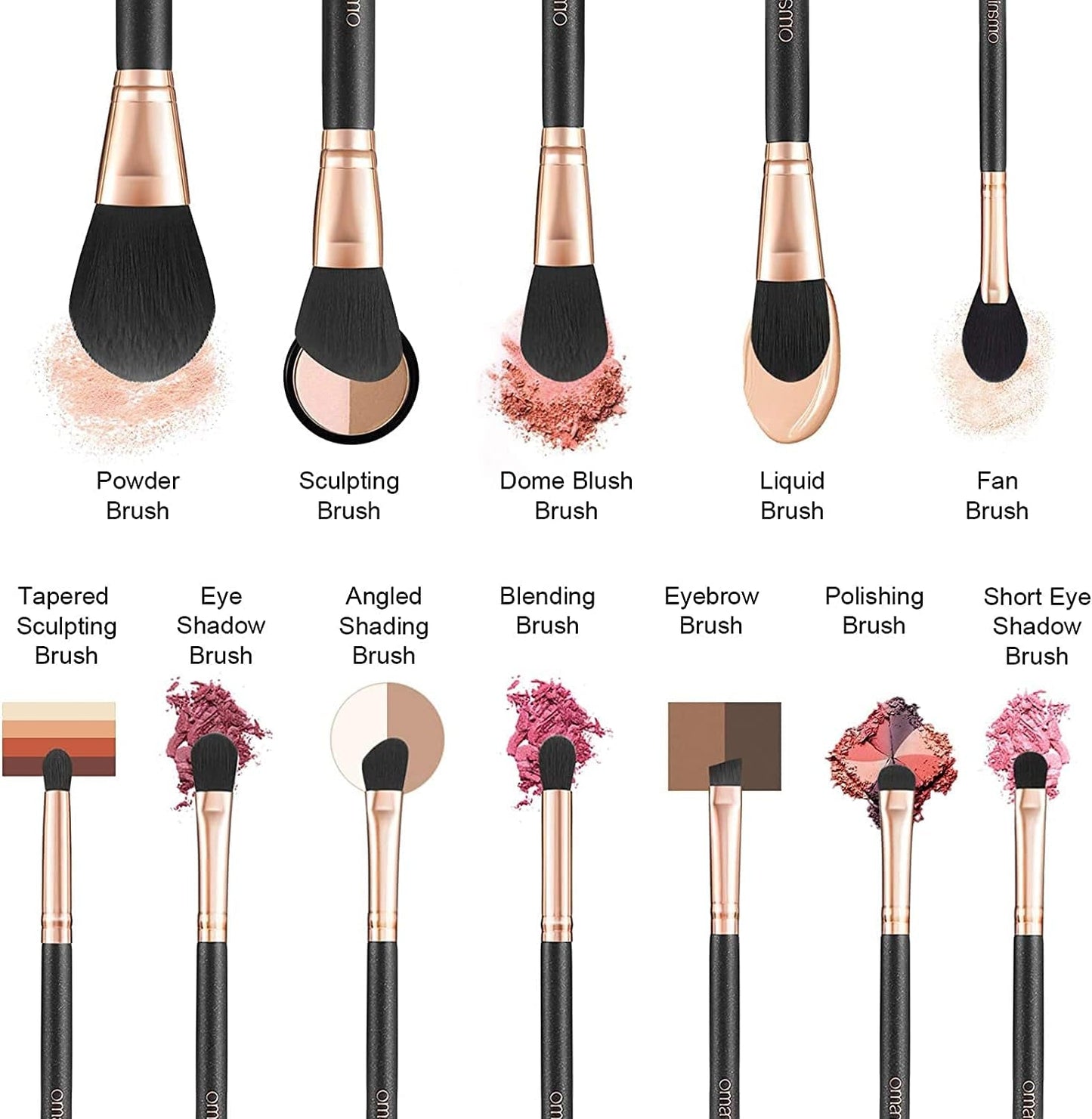 12-Piece Professional Makeup Brush Set with Pearl Flash Handles - Stylish, Comfortable, and Travel-Friendly Case Included!
