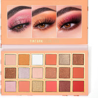 Peach Please Eyeshadow Palette Makeup, Metallic Shimmer Matte Eye Shadow Pallets for Women Peach Pink Brown Smoky Eye Make-Up Long Lasting, Talc Free