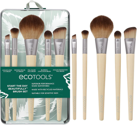6-Piece Eco-Friendly Makeup Brush Set for Flawless Application - Vegan & Cruelty-Free