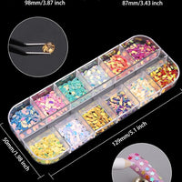 Nail Art Rhinestones, Nail Studs Gems Nail Diamonds Nail Art Crystal Nail Jewels with Pick up Tweezers for Nail Art Decoration (10 Boxs)