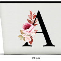 A-Z Personalized Makeup Bag,Birthday Gifts for Women Mom,Gifts for Best Friend,Bride Bridesmaid Cosmetic Bag(A)