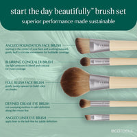 6-Piece Eco-Friendly Makeup Brush Set for Flawless Application - Vegan & Cruelty-Free