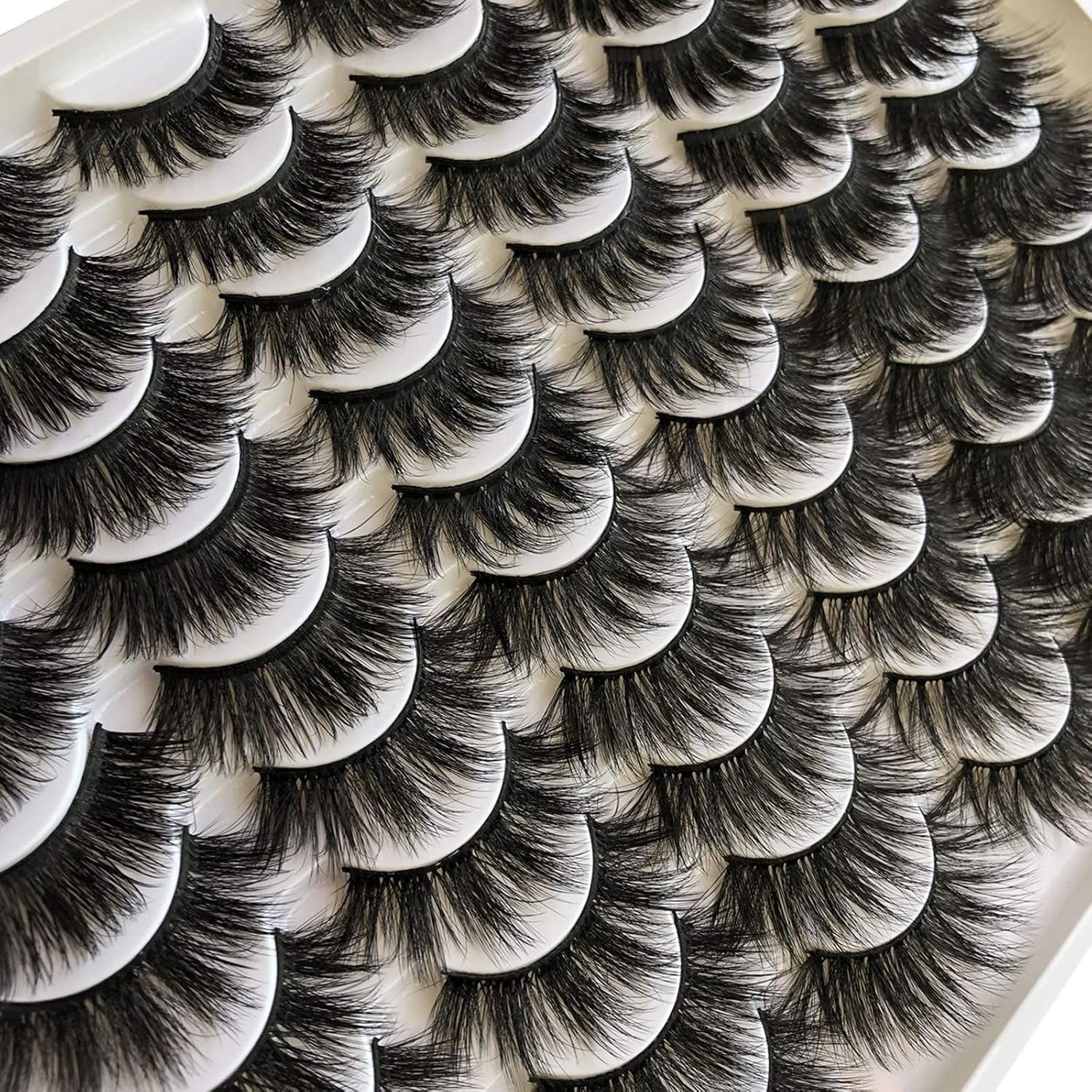 False Eyelashes 30 Pairs Pack Mink Lashes Long Dramatic 6 Styles 5D Fluffy Thick Fake Eyelashes Soft Wispy Makeup Eye Lashes