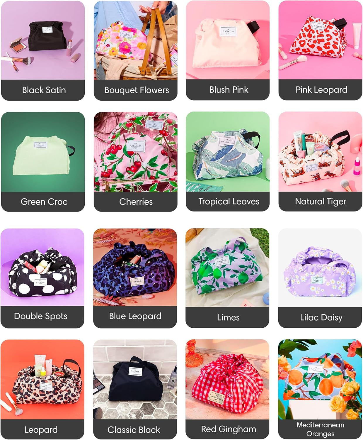 Makeup Bag - Travel Make up Organiser for Cosmetics, Eyeshadow, Make-Up Brushes, Lipstick & Tools - Drawstring Makeup Bag Storage with Brush Holder & Large Pockets