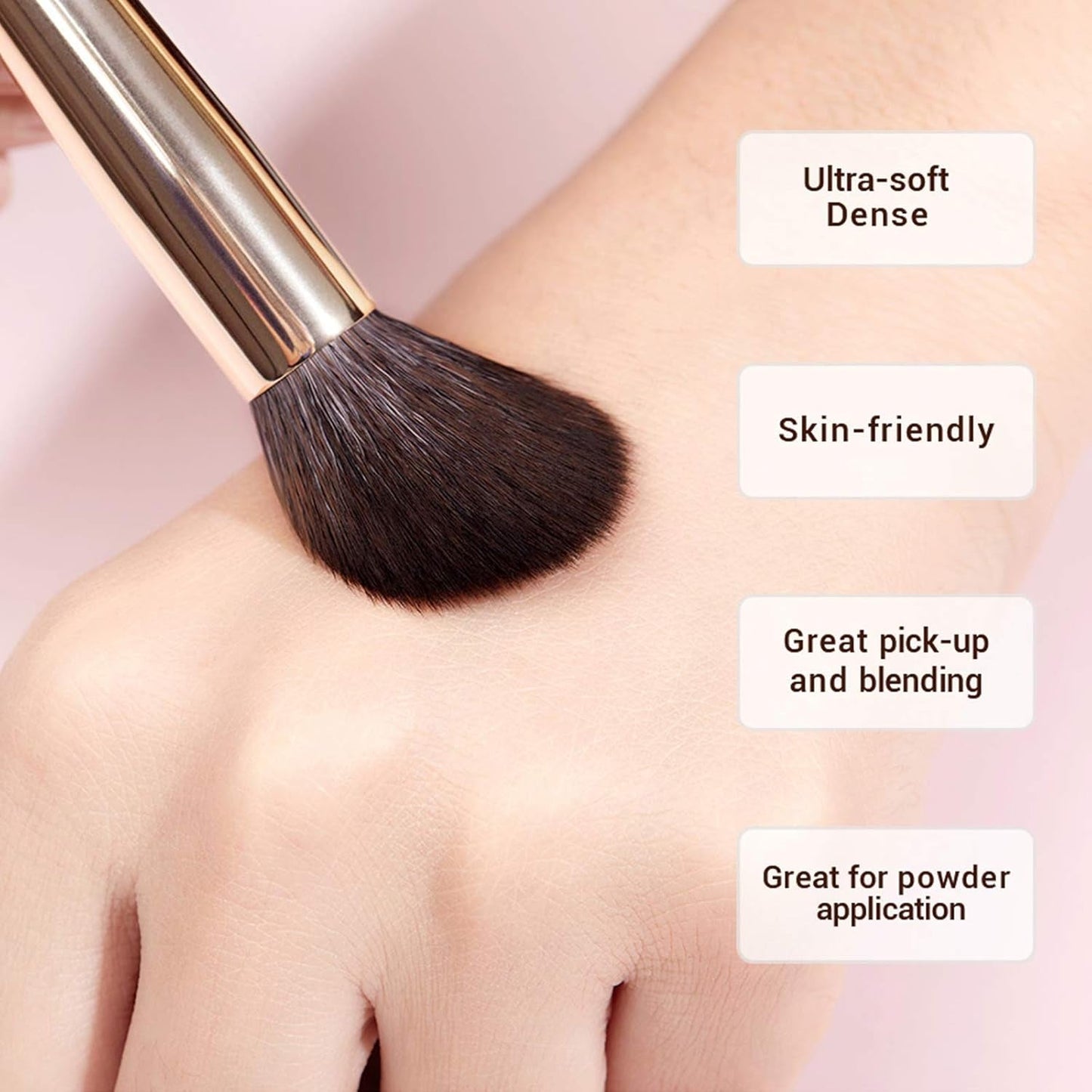 25PCS  Professional Makeup Brush Set - Premium Natural Brushes for Flawless Foundation, Eyeshadow, Blending, Concealer, Blush & Highlight - T280