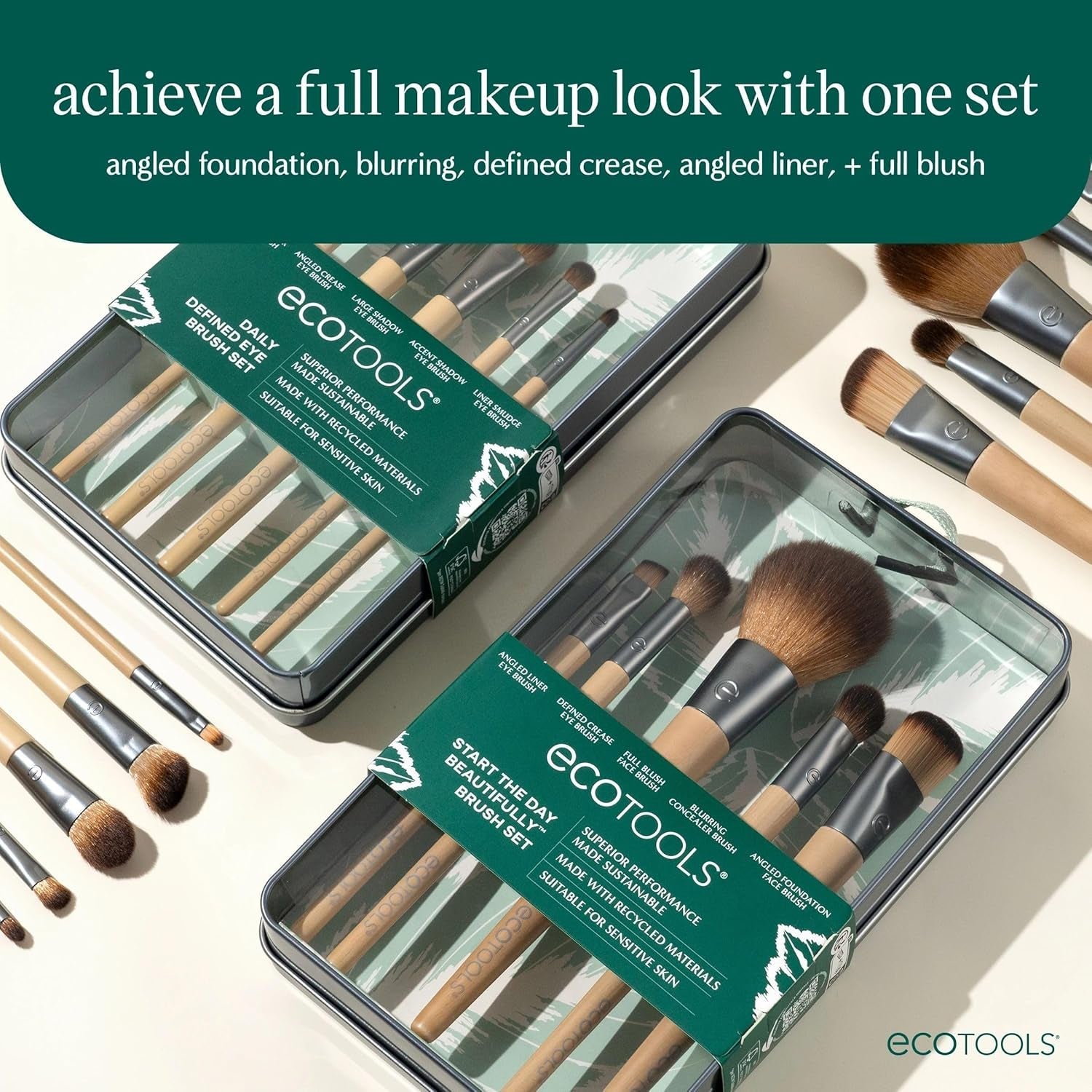 6-Piece Eco-Friendly Makeup Brush Set for Flawless Application - Vegan & Cruelty-Free
